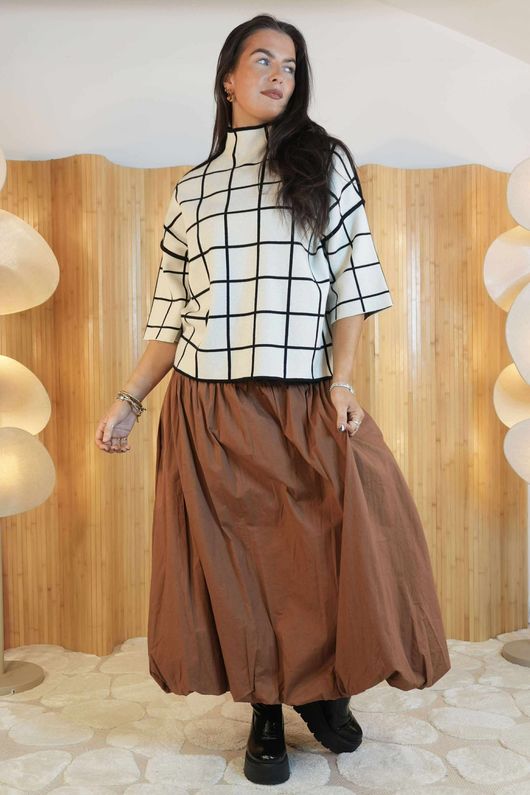 Robanne soft Stretch Party Knit Grid Ecru /2=